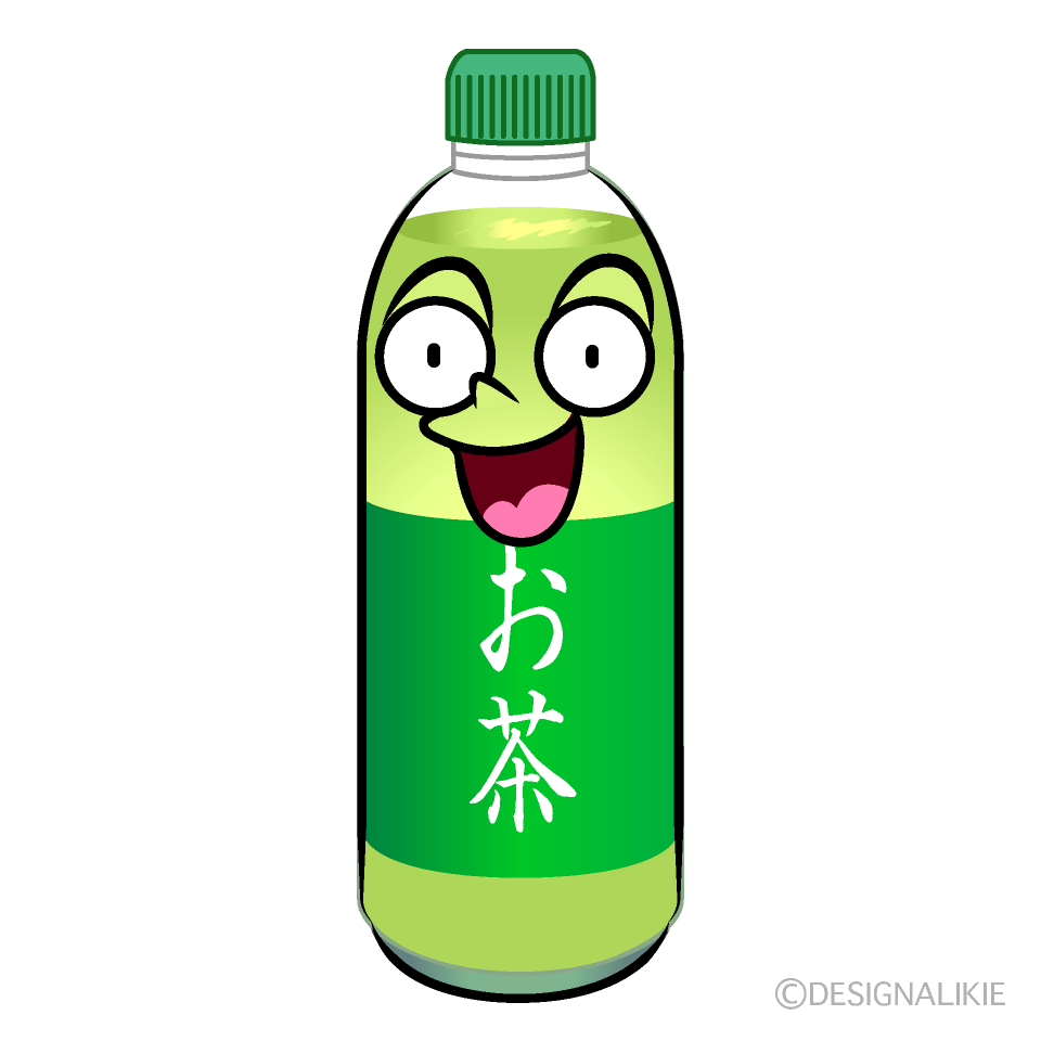 かわいい驚くお茶イラスト