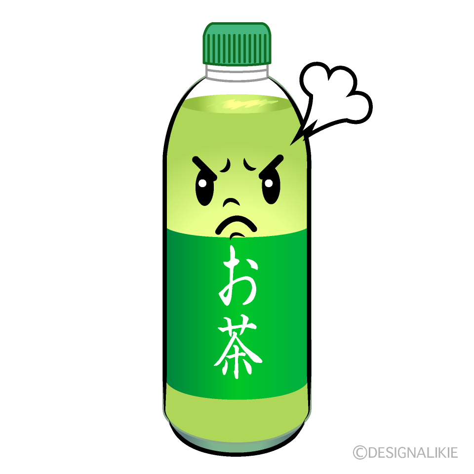 かわいい怒るお茶イラスト