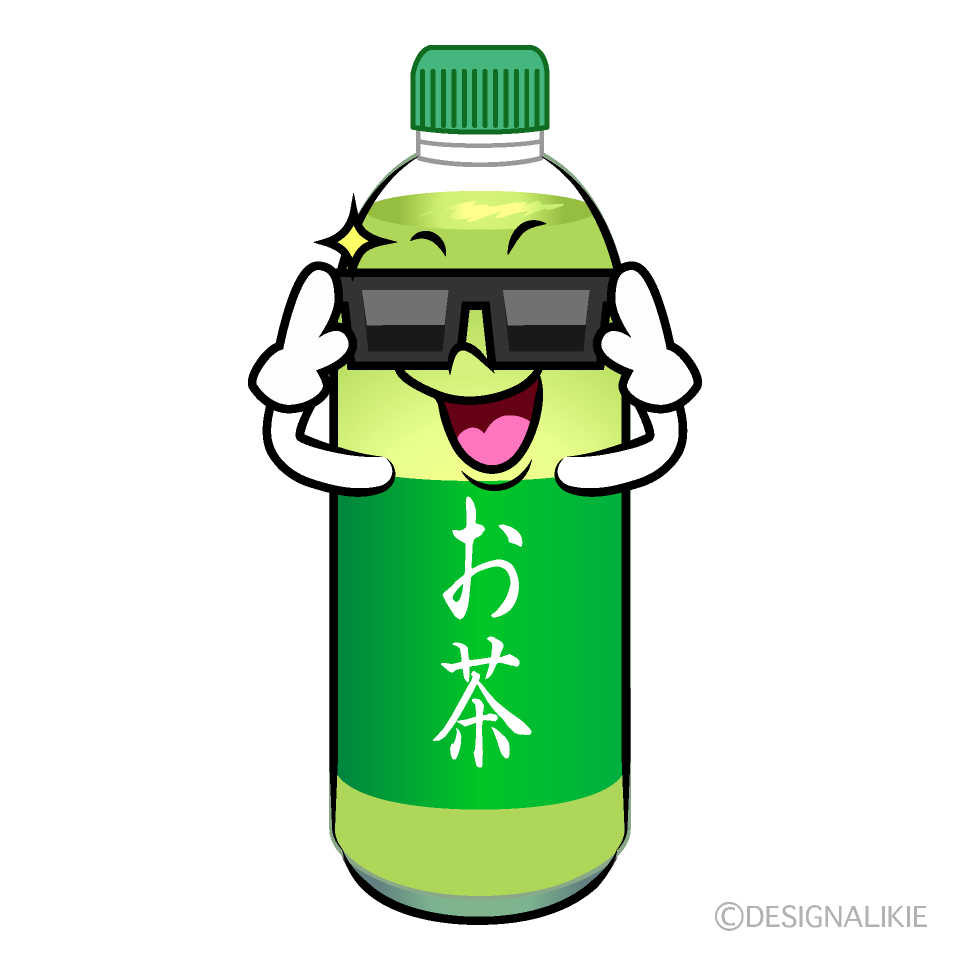 かわいいサングラスのお茶イラスト