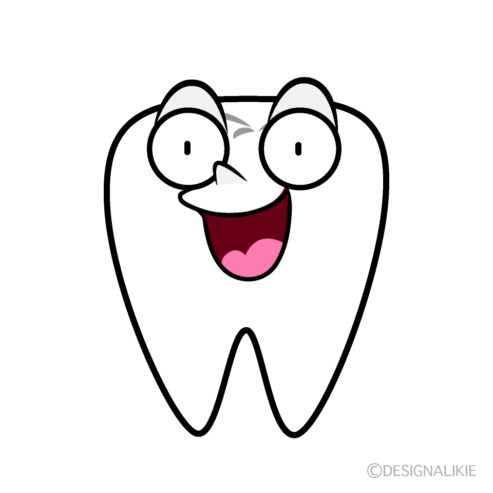 Cute Surprised Tooth Clipart