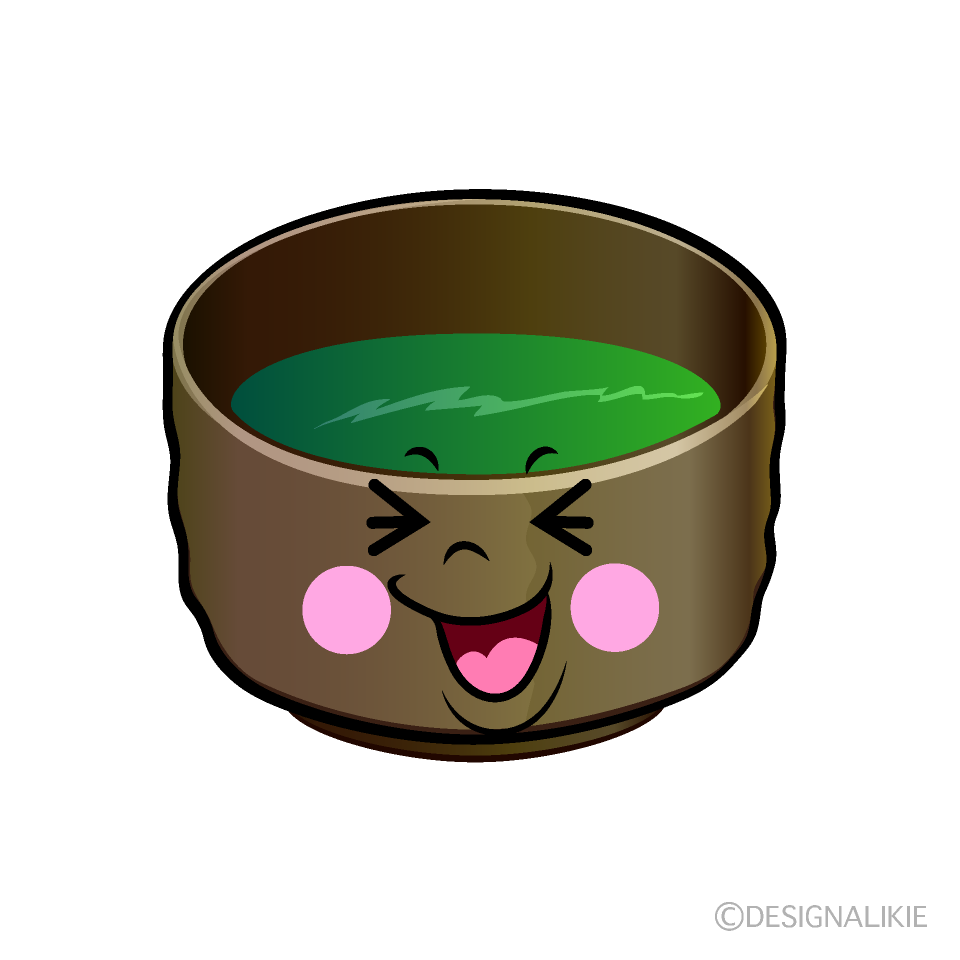 かわいい笑う抹茶イラスト