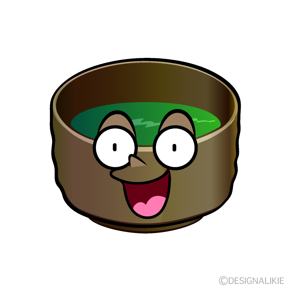かわいい驚く抹茶イラスト