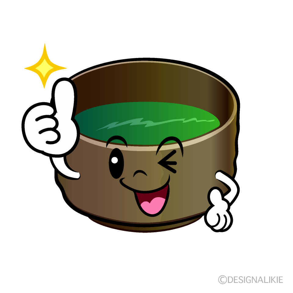 かわいいいいねする抹茶イラスト