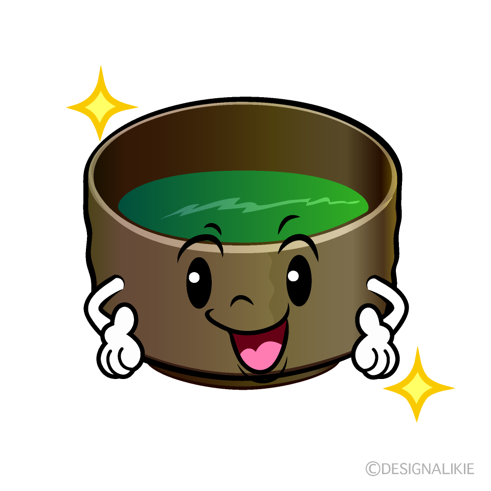かわいいポーズする抹茶イラスト