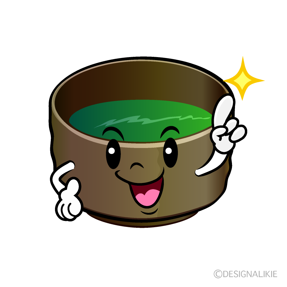 かわいい指差しする抹茶イラスト