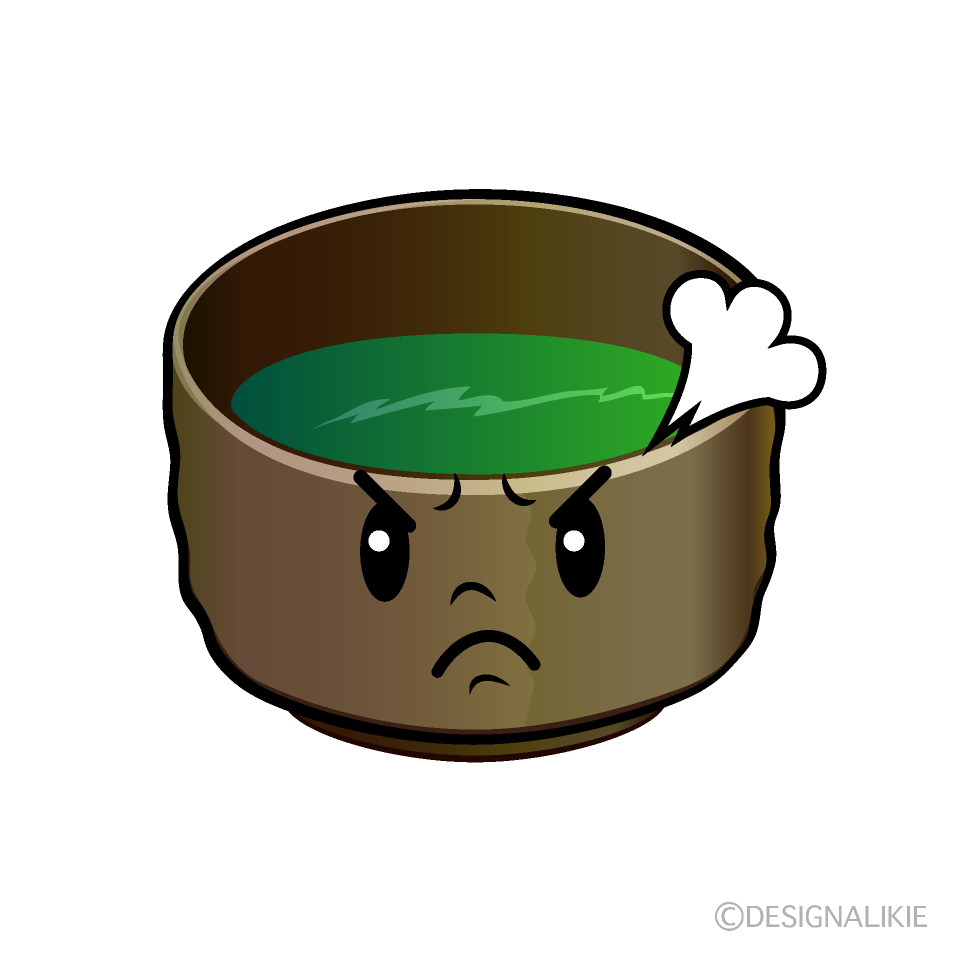 かわいい怒る抹茶イラスト