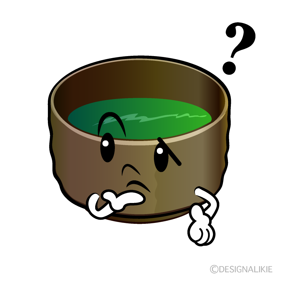 かわいい考える抹茶イラスト