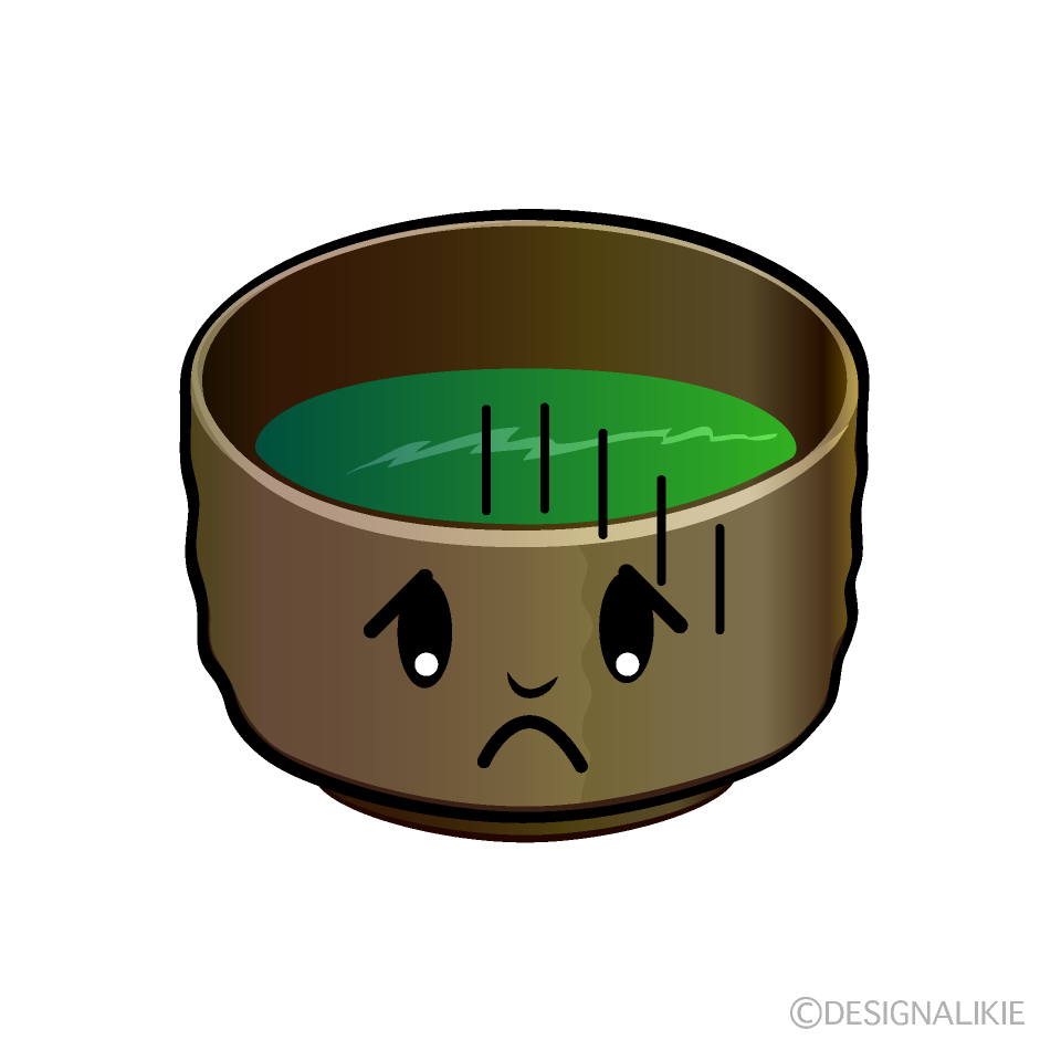かわいいお辞儀する抹茶イラスト