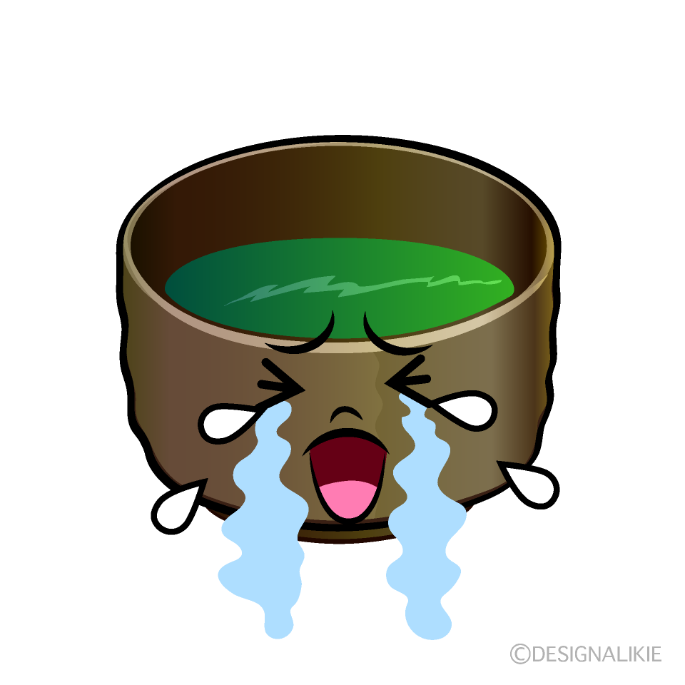 かわいい泣く抹茶イラスト