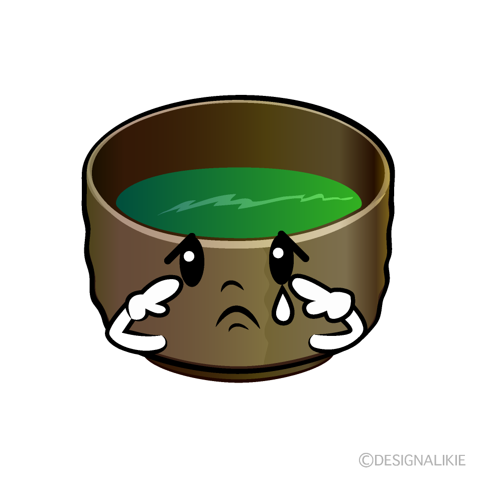 かわいい悲しい抹茶イラスト