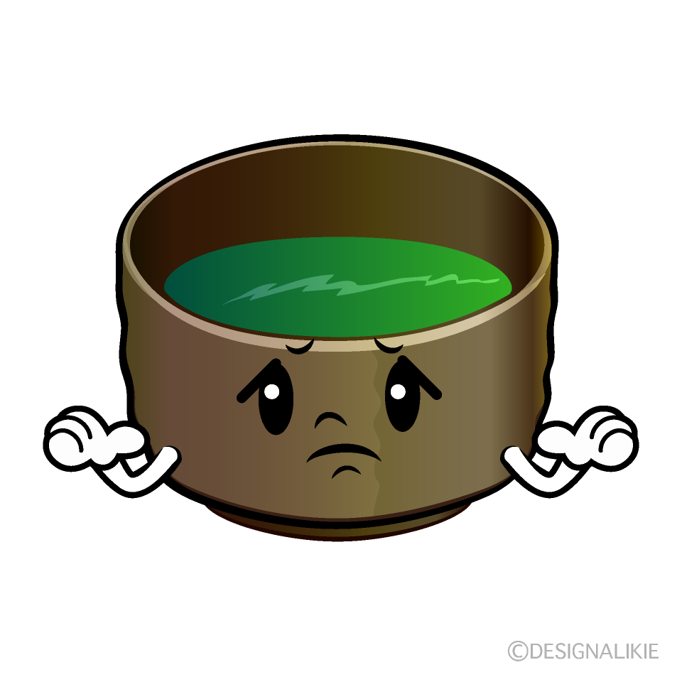 かわいい困る抹茶イラスト