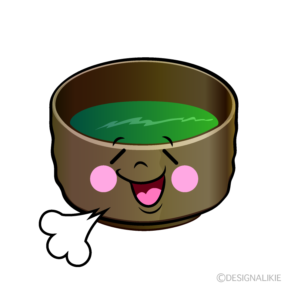 かわいいほっとする抹茶イラスト