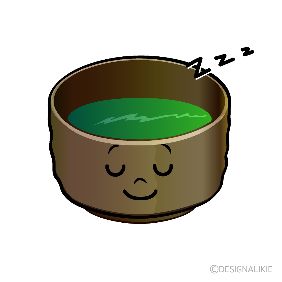 かわいい寝る抹茶イラスト