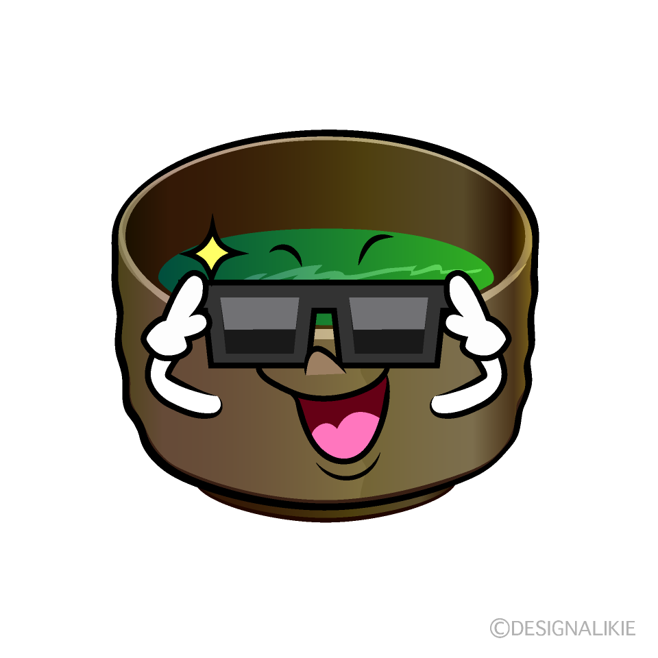 かわいいサングラスの抹茶イラスト