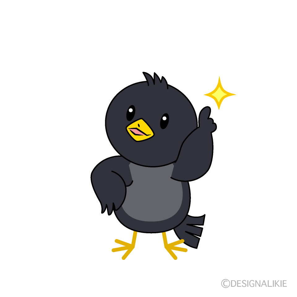Cute Pointing Crow Clipart