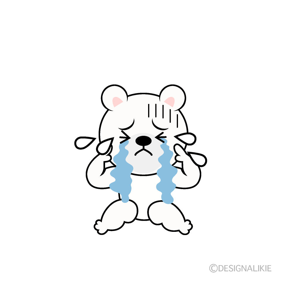 かわいい泣くシロクマイラスト