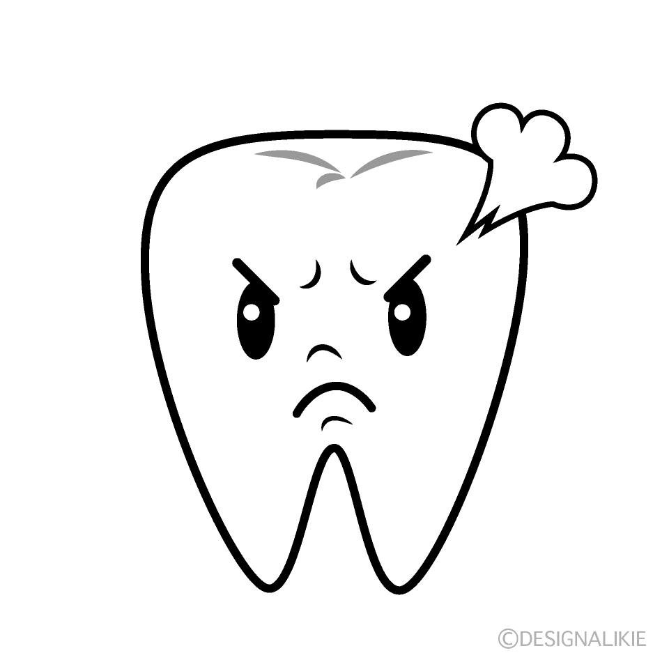 Cute Angry Tooth Clipart