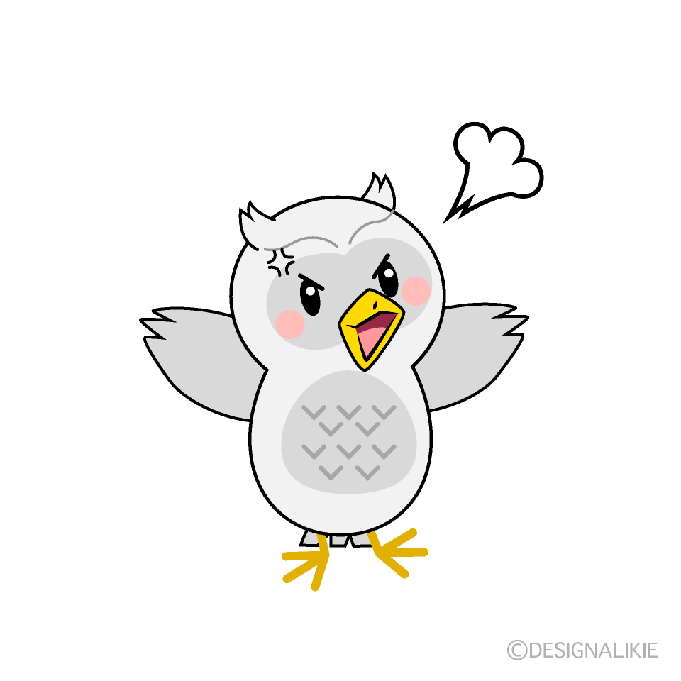Cute Angry Snowy Owl Clipart