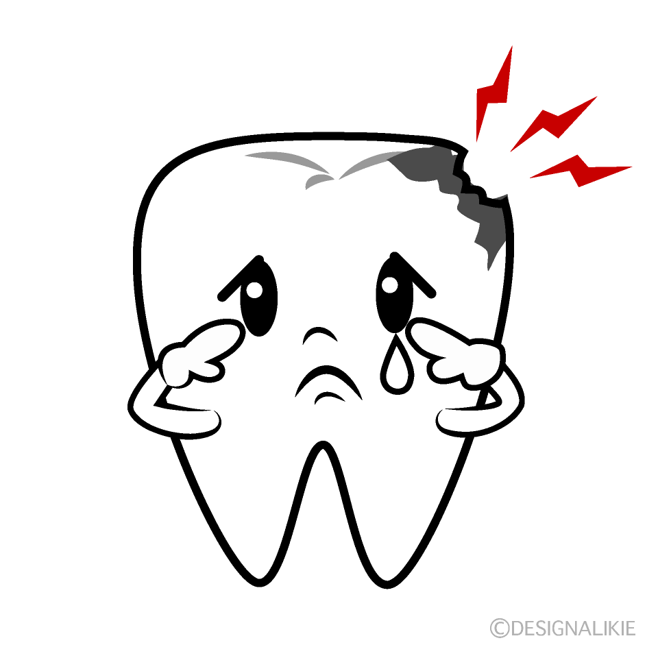 かわいい悲しい歯イラスト