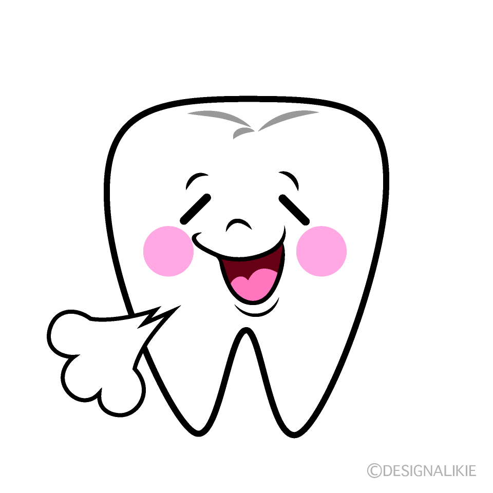 かわいいリラックスした歯イラスト
