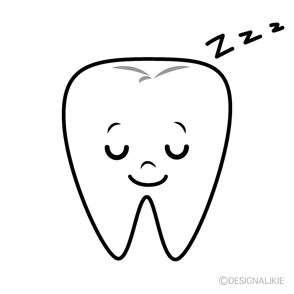 かわいい寝る歯イラスト