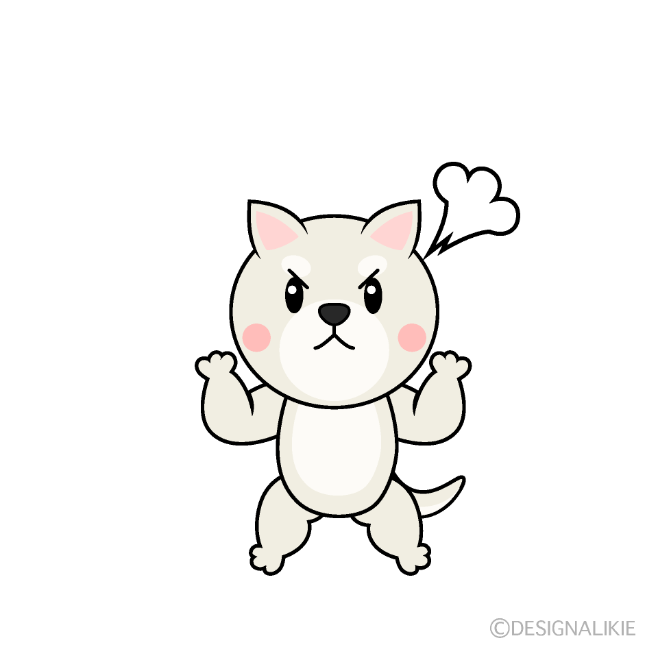 Cute Angry White Dog Clipart