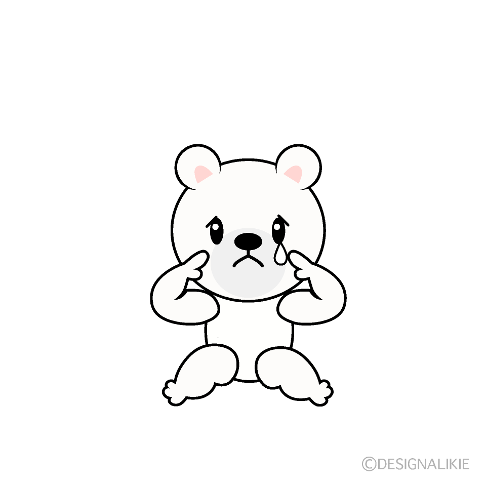 かわいい悲しいシロクマイラスト