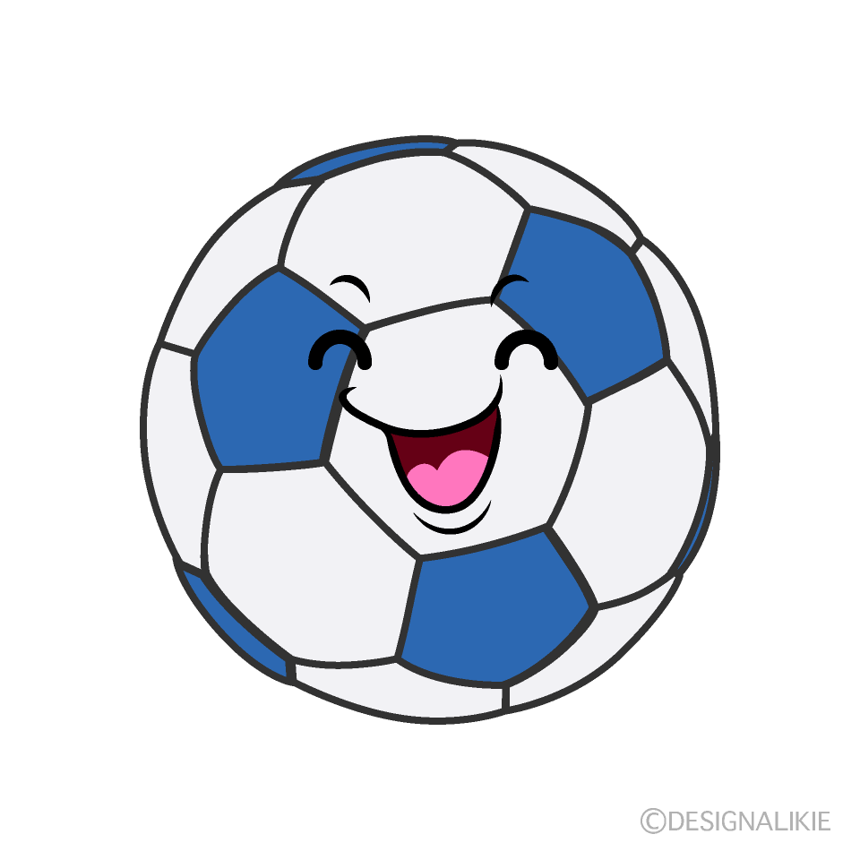 かわいい笑顔のサッカーボールイラスト