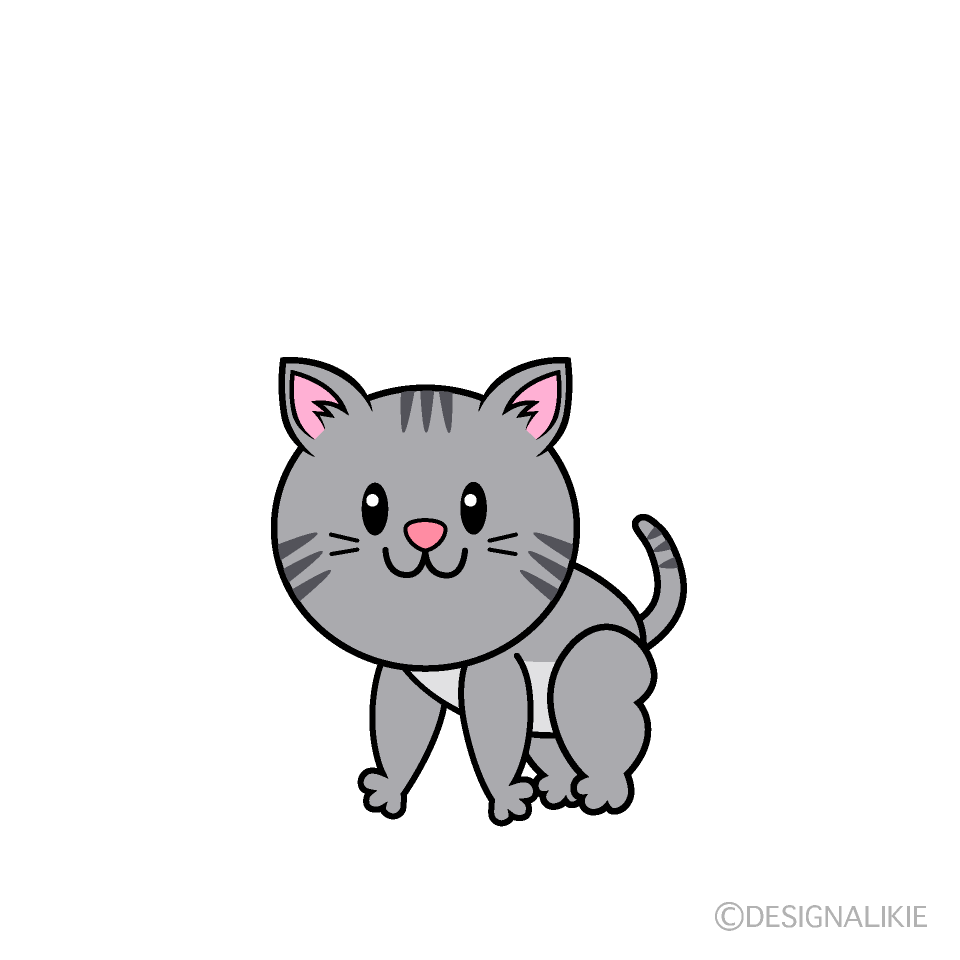 Cute Silver Tabby Clipart