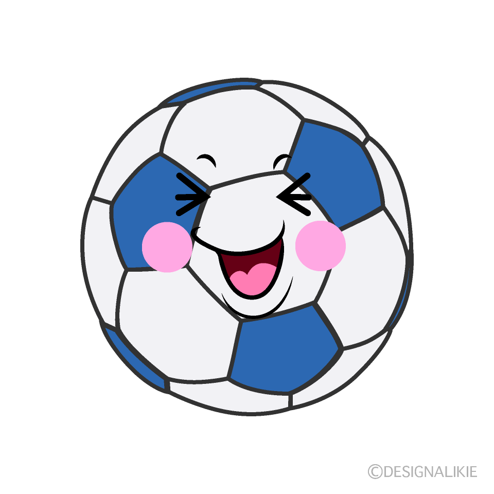 かわいい笑うサッカーボールイラスト