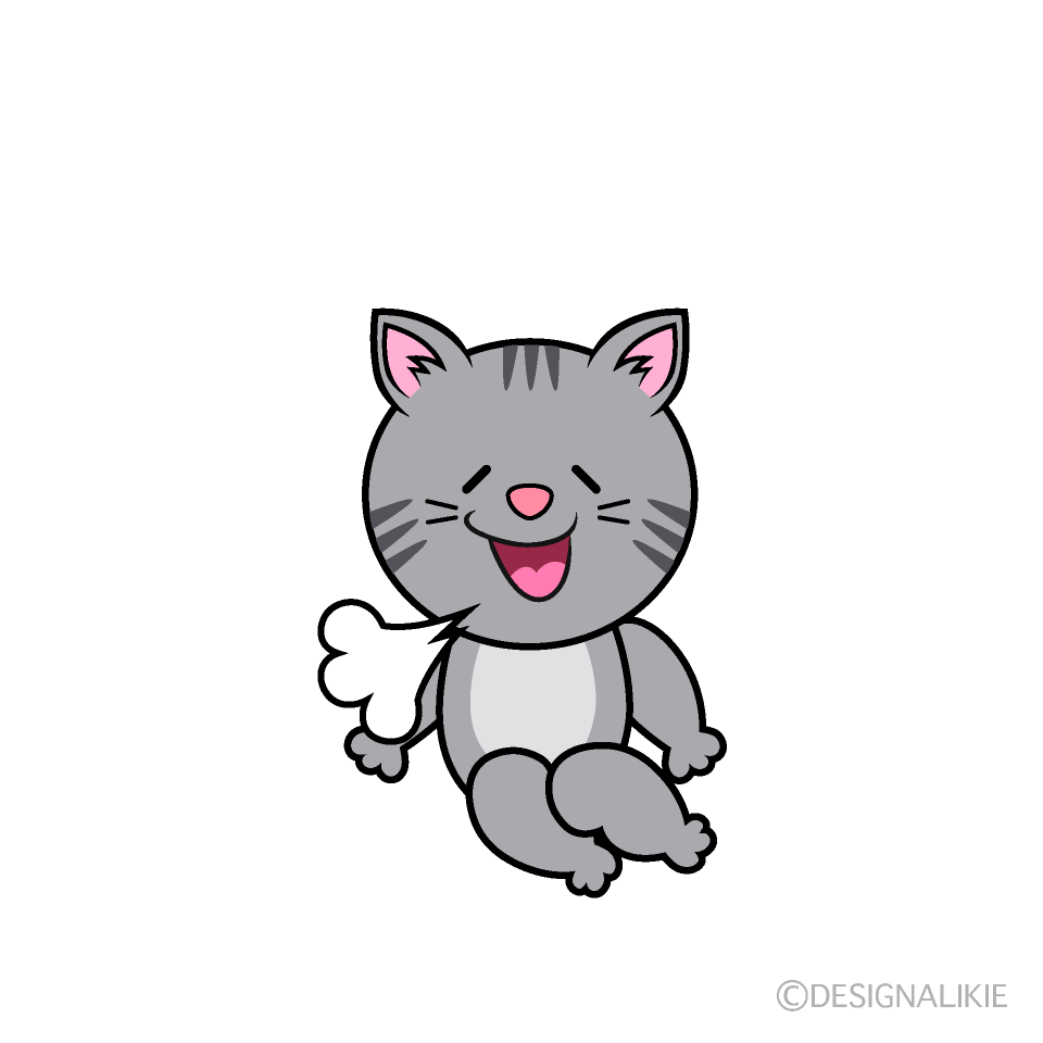 Cute Relieved Silver Tabby Clipart