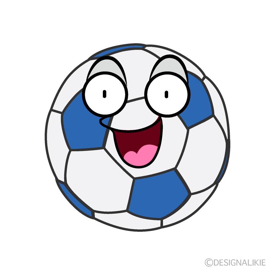 かわいい驚くサッカーボールイラスト