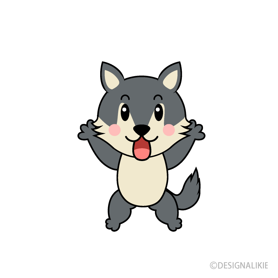 Cute Surprised Wolf Clipart