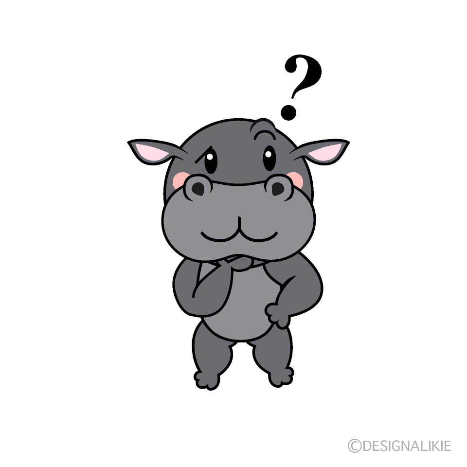 Cute Thinking Hippopotamus Clipart