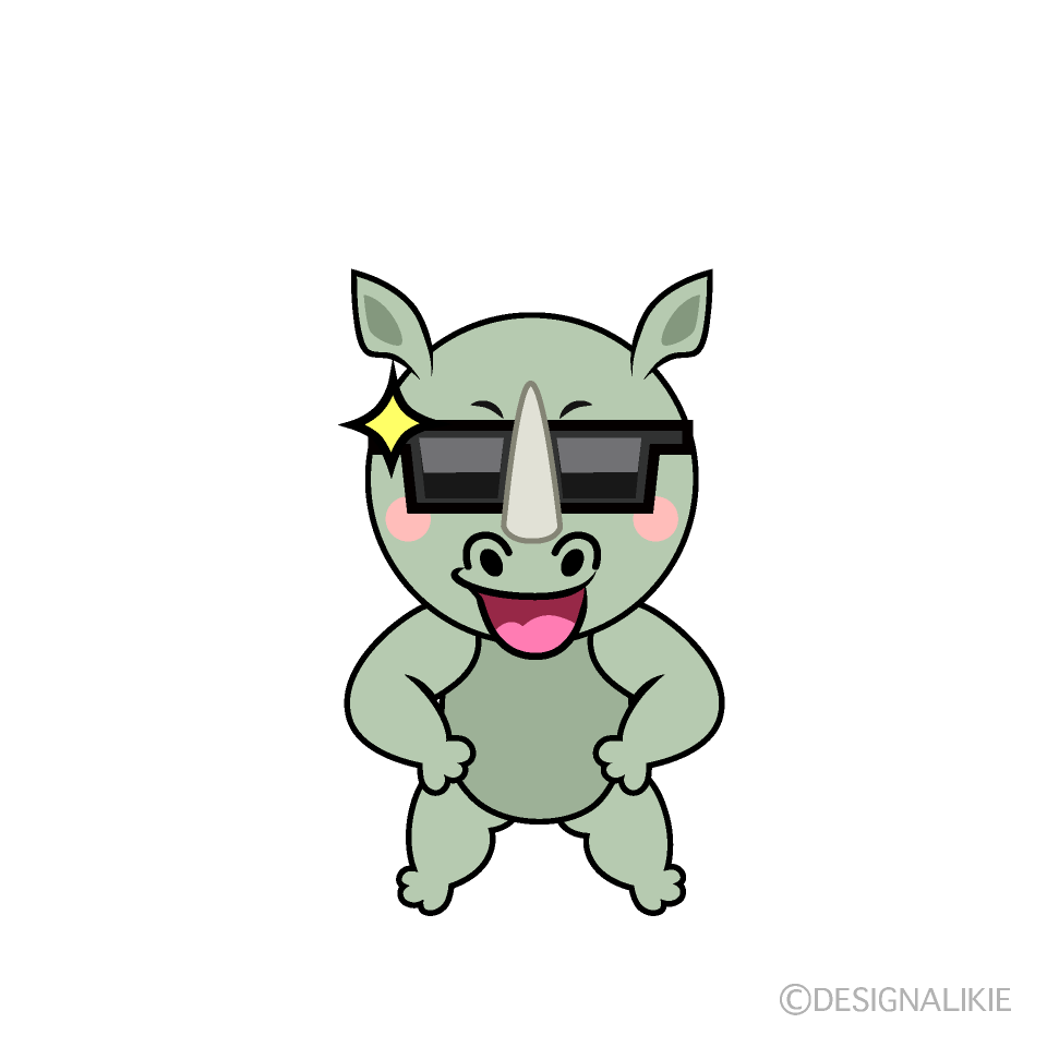 Cute Sunglasses Rhinoceros Clipart