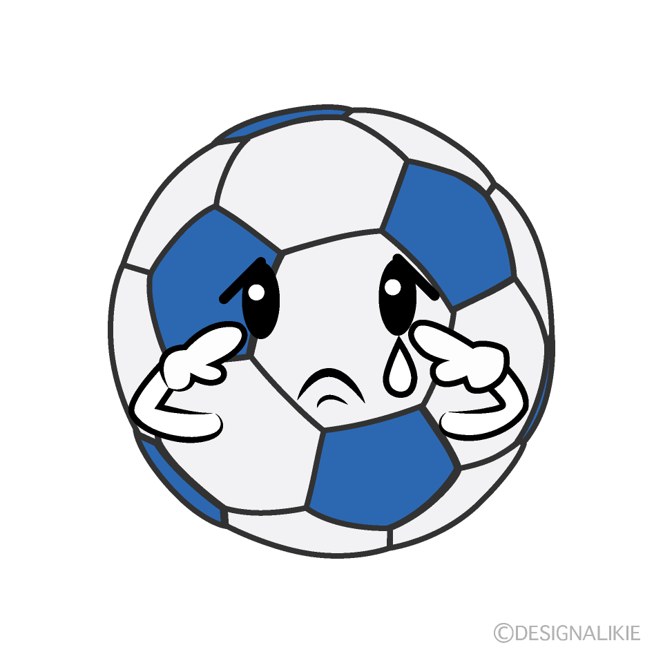 かわいい悲しいサッカーボールイラスト