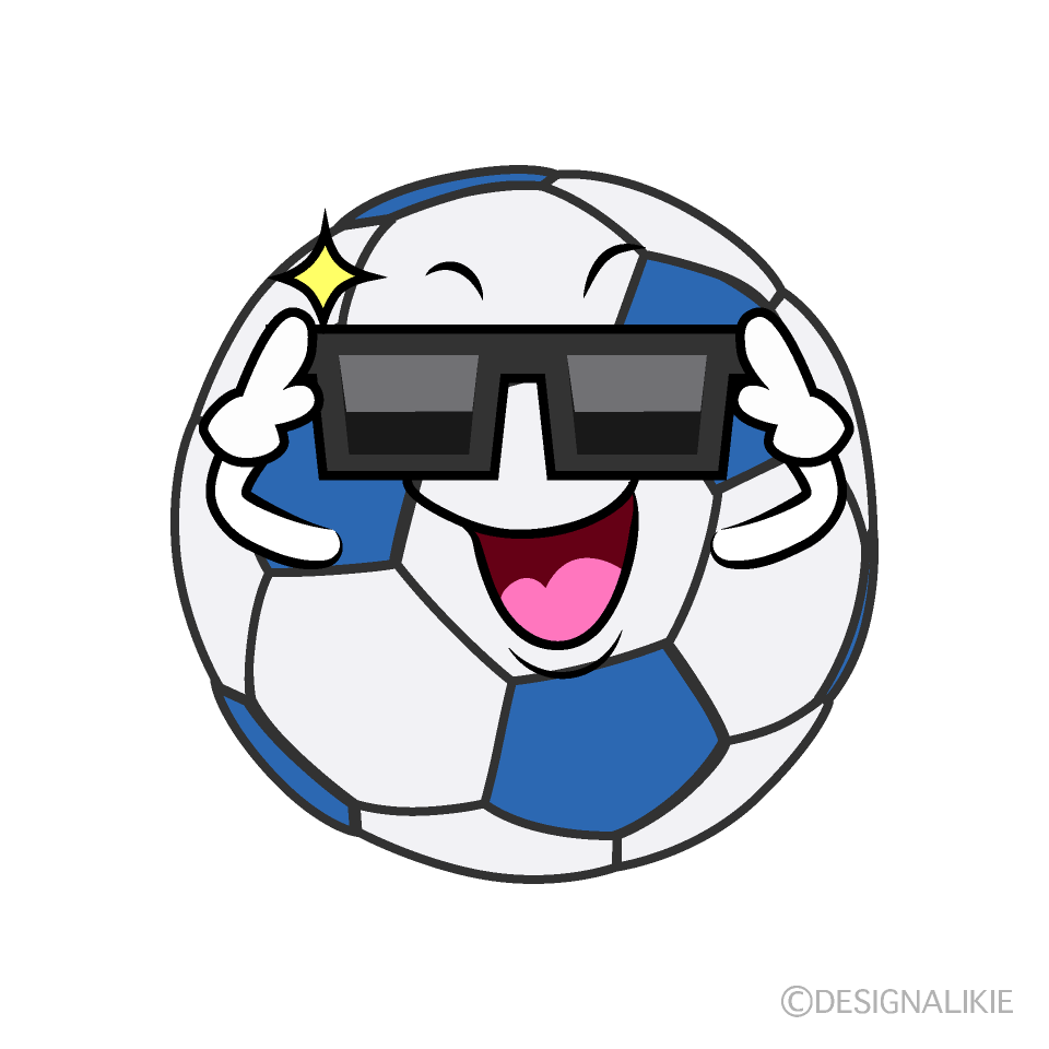 Cute Sunglasses Soccer Ball Clipart