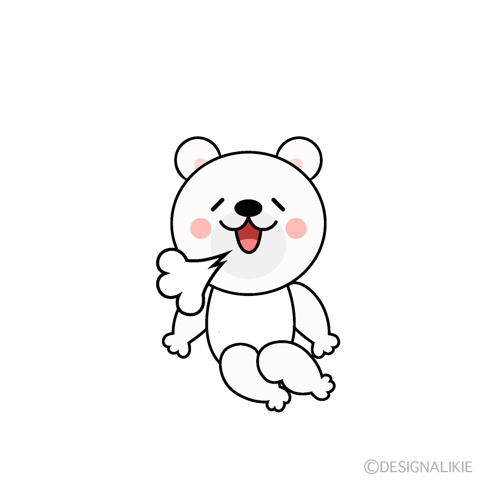 かわいいリラックスしたシロクマイラスト