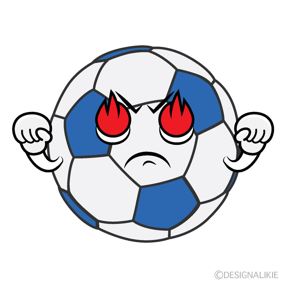 かわいい燃えるサッカーボールイラスト