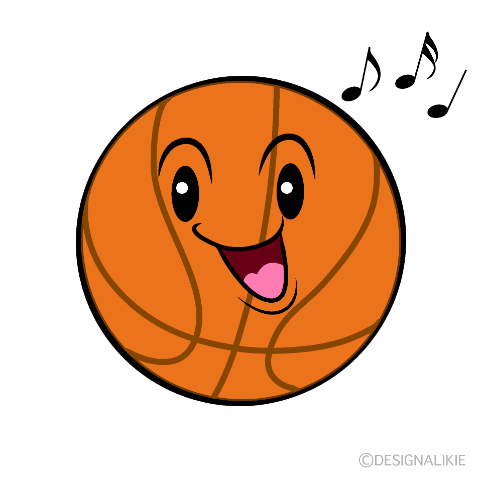 かわいい歌うバスケットボールイラスト