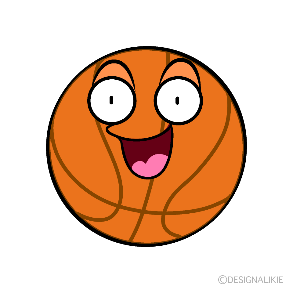 かわいい驚くバスケットボールイラスト