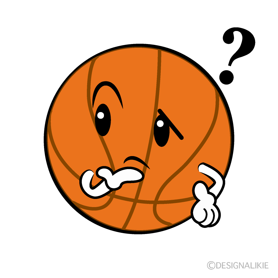 Cute Worried Basketball Clipart