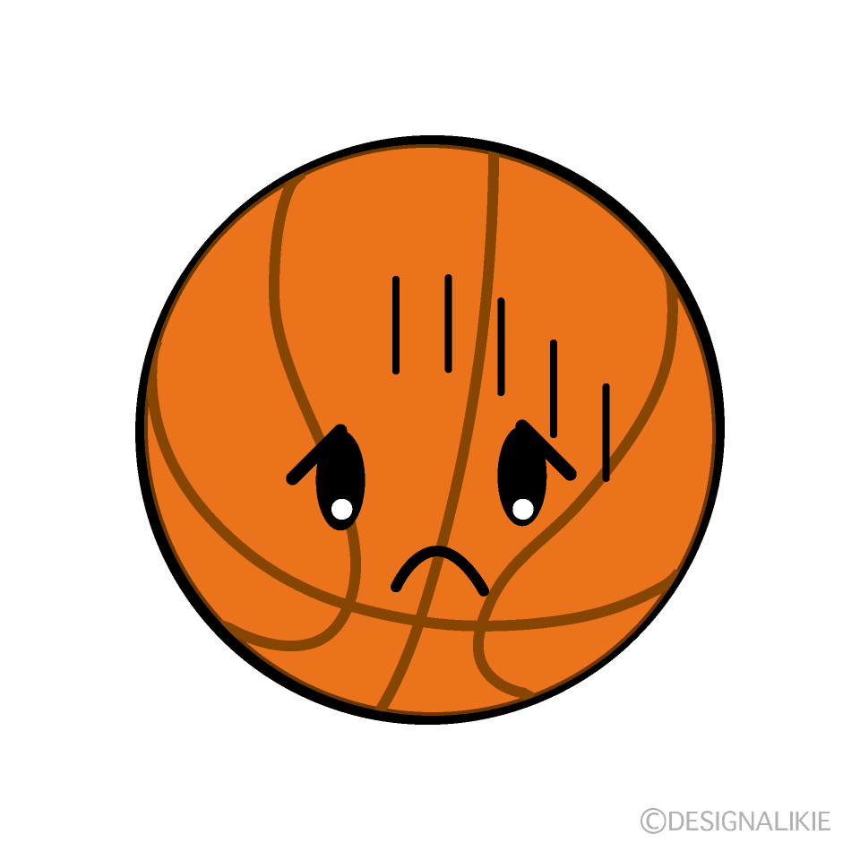 かわいい落ち込むバスケットボールイラスト