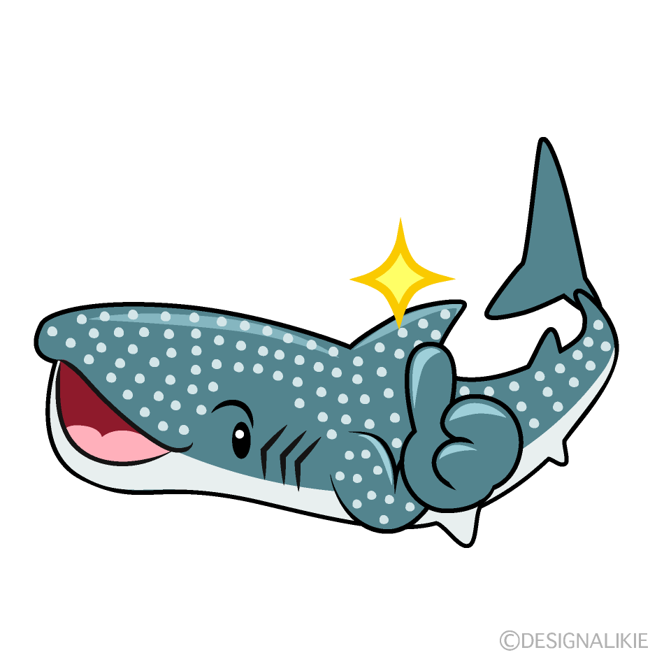 Cute Thumbs-up Whale Shark Clipart