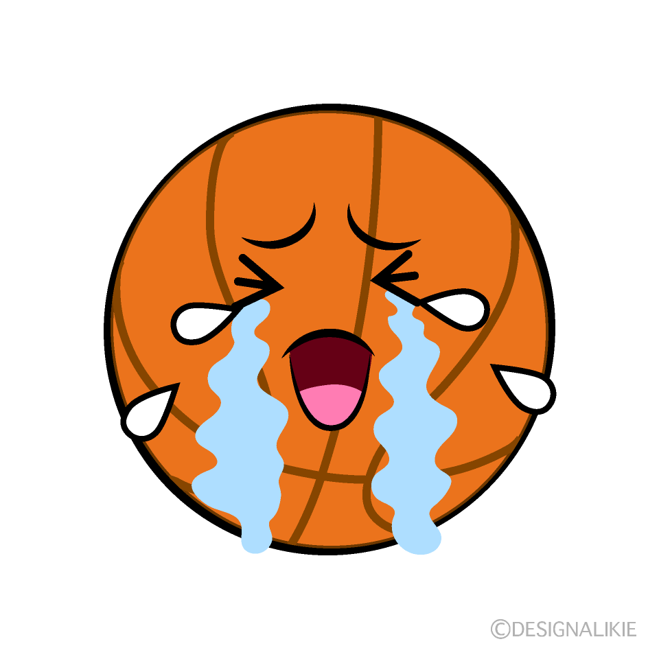 かわいい泣くバスケットボールイラスト
