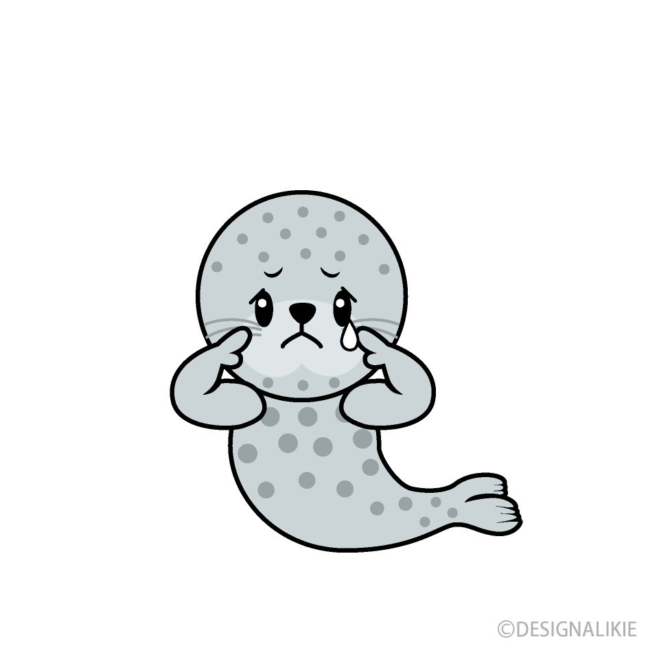 Cute Sad Harbor Seal Clipart