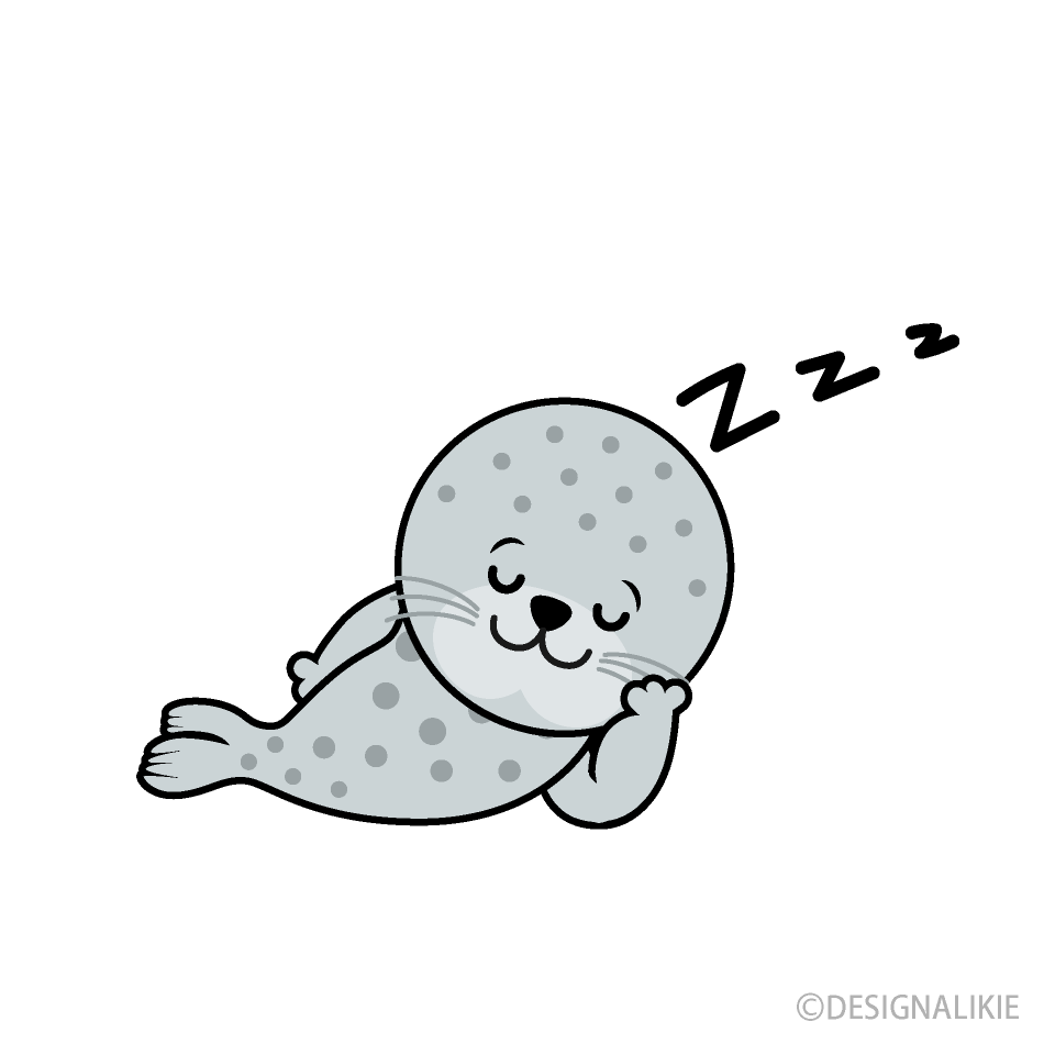 Cute Sleeping Harbor Seal Clipart