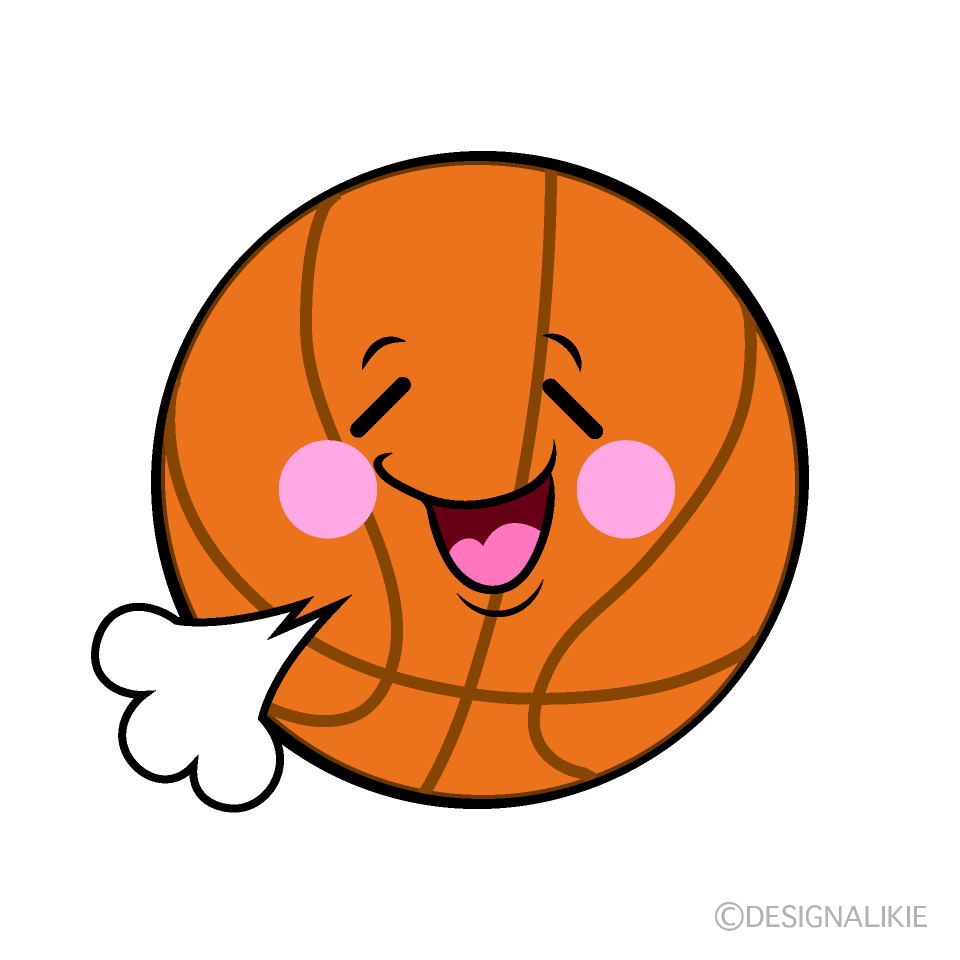 かわいいリラックスするバスケットボールイラスト
