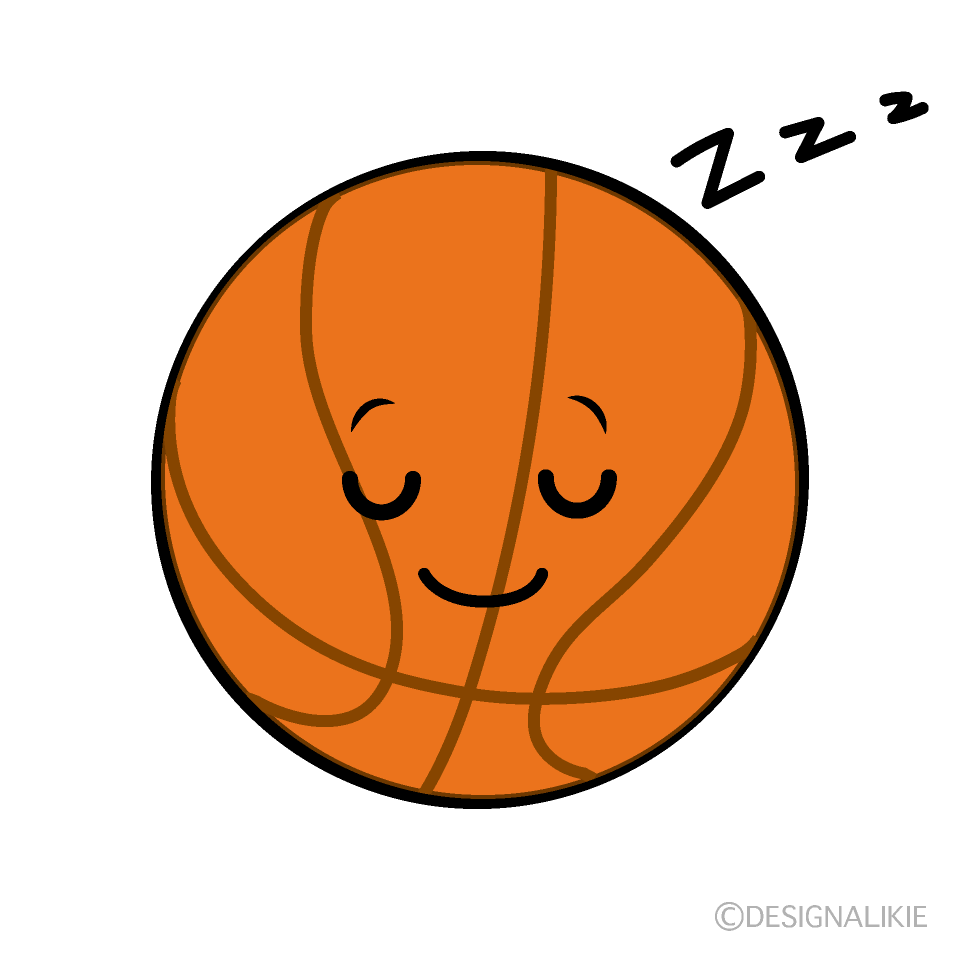 かわいい寝るバスケットボールイラスト