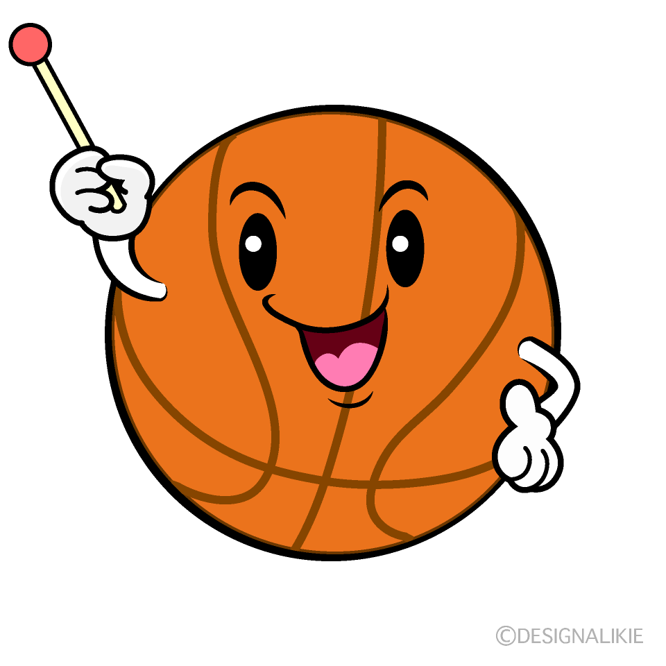 かわいい説明するバスケットボールイラスト
